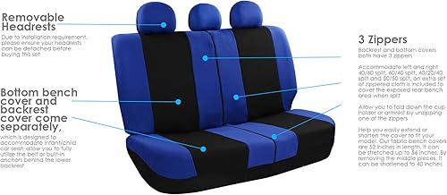 Miniatura 5 de Cubreasientos FH-FB030115 de FH GROUP, tela ligera y transpirable, compatibles con airbag, incluye almohadilla antideslizante para salpicadero