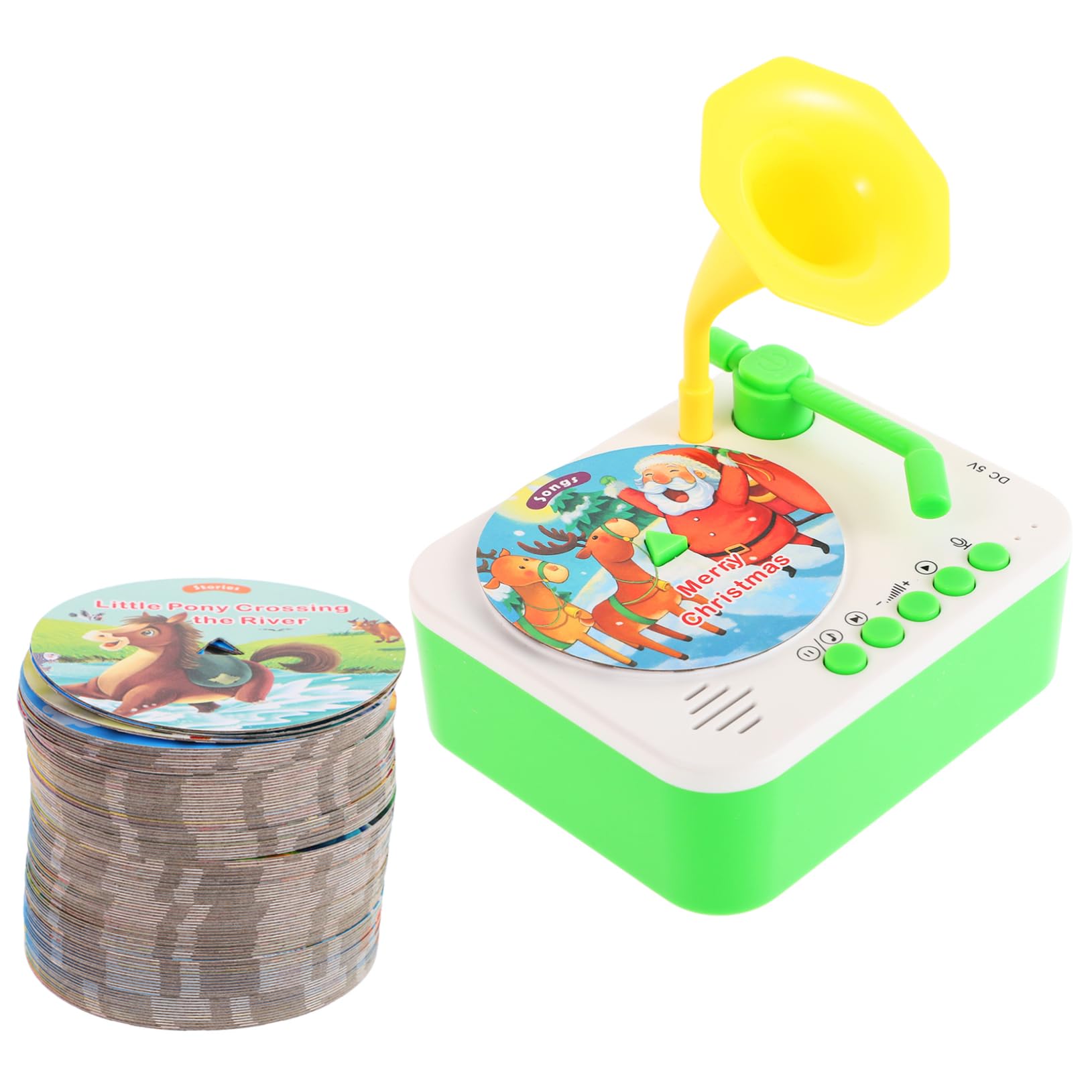 DECHOUS Musikalisches Hörspielzeug Kinder Grammophon mit Lernkarten Abs Material 512m Speicher Musikspielzeug für Kleinkinder Jahren zum Lernen und Spielen