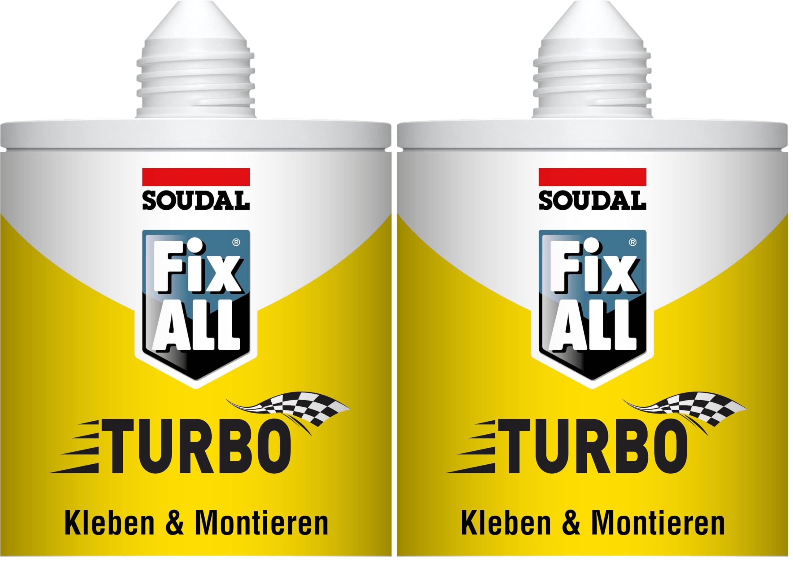 Soudal 122237 Fix ALL Turbo Colle-Mastic Extra Rapide, Blanc, 290 ml (Lot de 2)