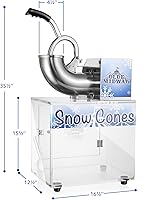 Vista 7 de Olde Midway Máquina comercial del cono de la nieve, fabricante de hielo afeitado con la cucharada del acero inoxidable