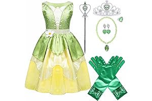 Princess Tiana Green Fairy Costume for Girls