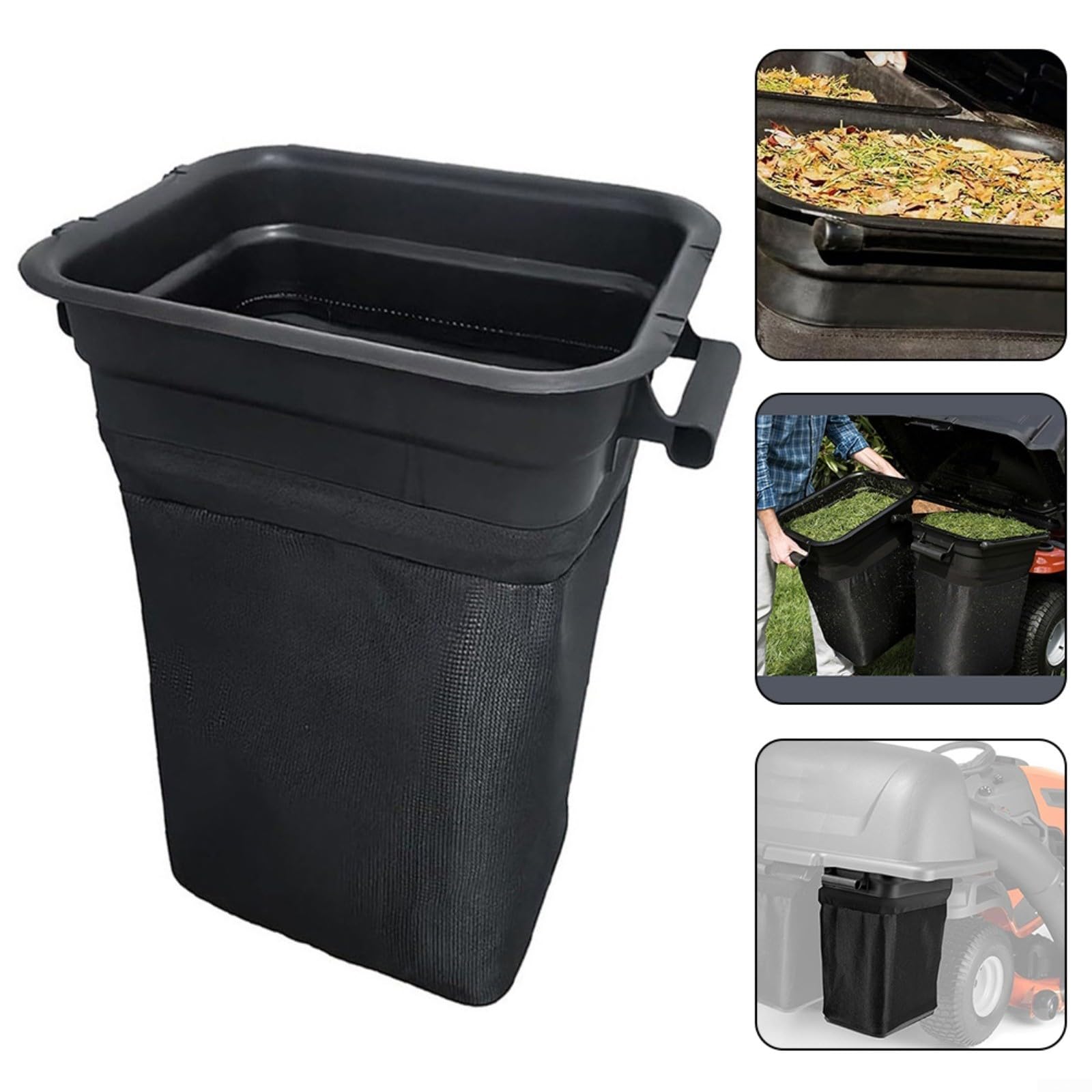 Récipient de ramassage d'herbe pour tracteur de pelouse, 50 x 37 x 57 cm, grande capacité d'attache pour ensacheuse 400226 960730028