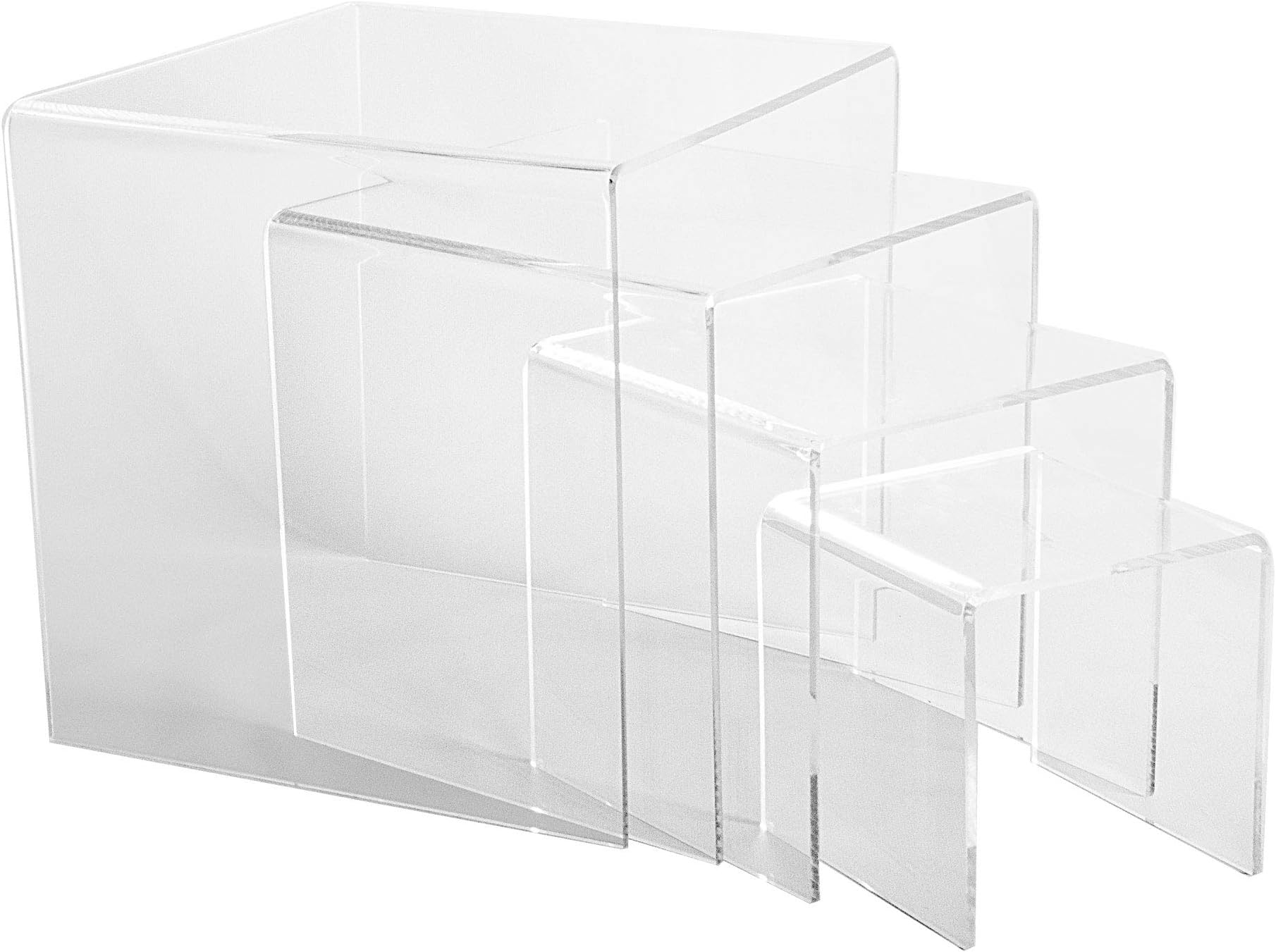 Amazon.com: CHOICE ACRYLIC DISPLAYS Set of 4 Large Acrylic Risers | 1/4 ...
