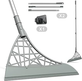 AILUROPODA 2 Pack Magic Broom Floor Squeegee Water Sweeper Light Weight Multi-Function Magic Broom with 6 mop Rod Wiping Sweeper Broom Remove Dust, Dog Hair Sweeping Floor Broom (2 Pack Magic Broom)