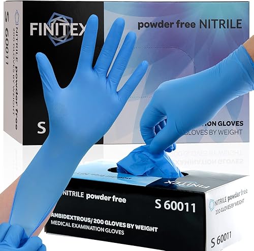 FINITEX Guantes desechables azules de nitrilo para examen  200 unidadescaja de 3.5 mil guantes de goma de goma sin látex sin látex para alimentos de
