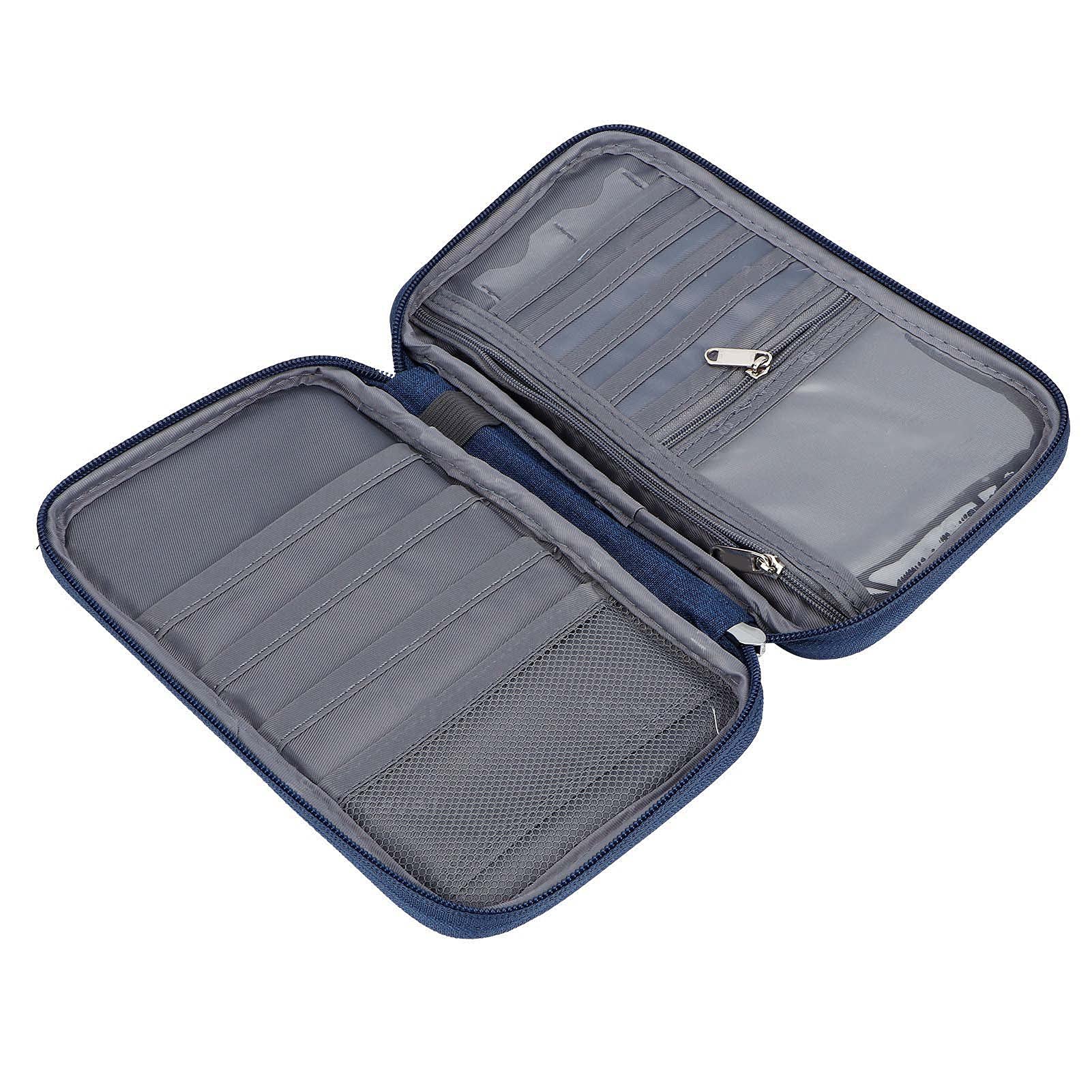 Cocoarm Portafoglio per Passaporto Porta Passaporto in Tessuto Oxford con Tasche Multiple e Fessura Esterna per Biglietti Organizer da Viaggio Antipioggia con Cinghia da Polso per Viaggi di Famiglia