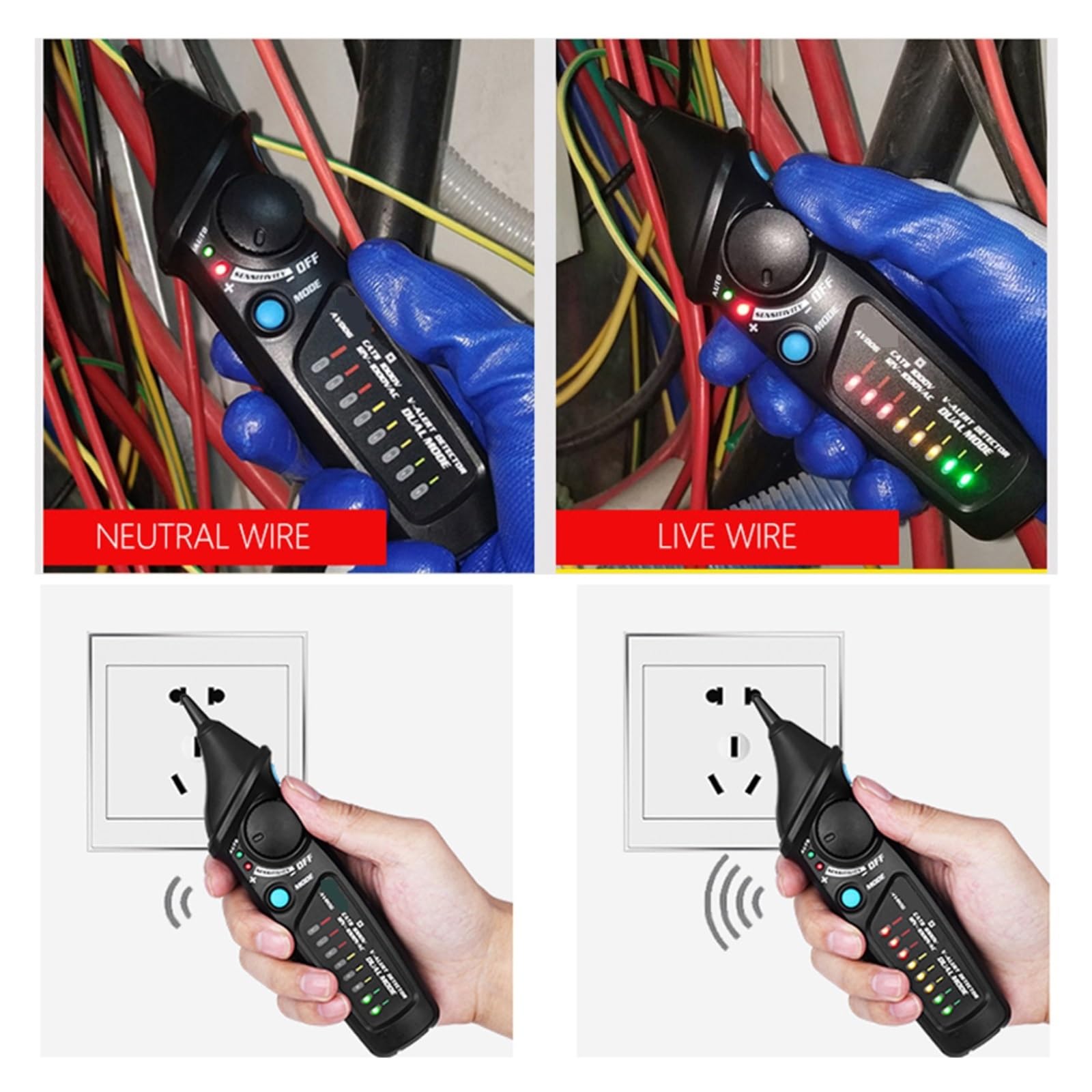 Kit De Verificación Seguridad Circuito, Detector Voltaje Y Comprobador Enchufes, Prueba Continuidad, Cable Vivo Neutro Identificación Precisa Eficaz(Safety Checkup Kits)