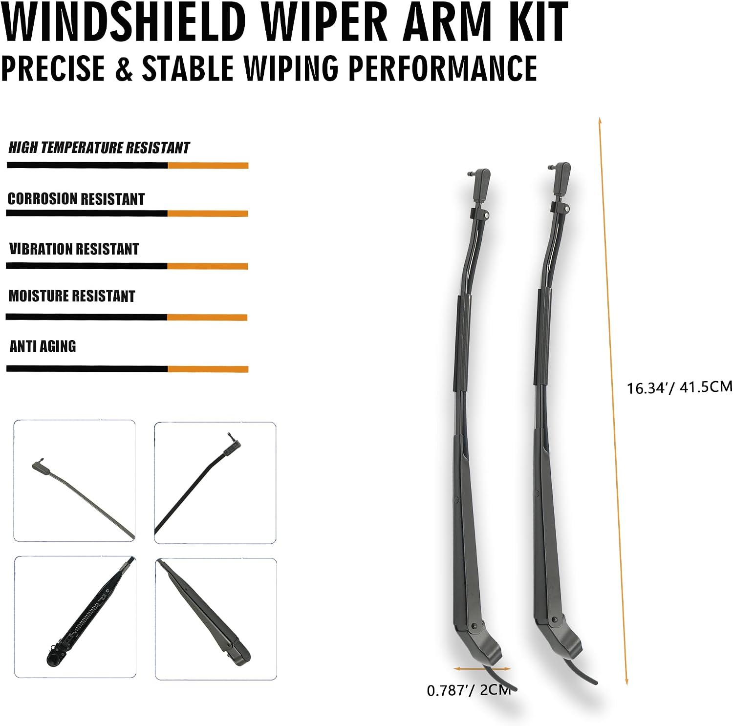 1 Pair Windshield Wiper Arm Compatible with Chevrolet GMC 1985-1991 K5 Blazer Jimmy K10 K20 C1500 C2500 C10 C20 K1500 K2500 Suburban K30 C3500 Replaces OE 42852 15522766 15593245 22111206