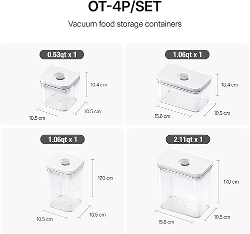 Miniatura 2 de VAKUEN Juego de 4 recipientes herméticos de almacenamiento de alimentos de alta calidad, sin BPA, 100% a prueba de fugas, mantiene los alimentos