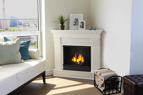 Vista 13 de Home-Complete - Soporte para leña con diseño decorativo de voluta, contenedor de almacenamiento de troncos de metal para interiores y exteriores