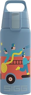 SIGG - Isolierte Trinkflasche Kinder - Shield Therm One Feuerwehr - Kohlensäuregeeignet - Auslaufsicher - Spülmaschinenfest - BPA-frei - 90% recycelter Edelstahl - Graublau - 0,5L