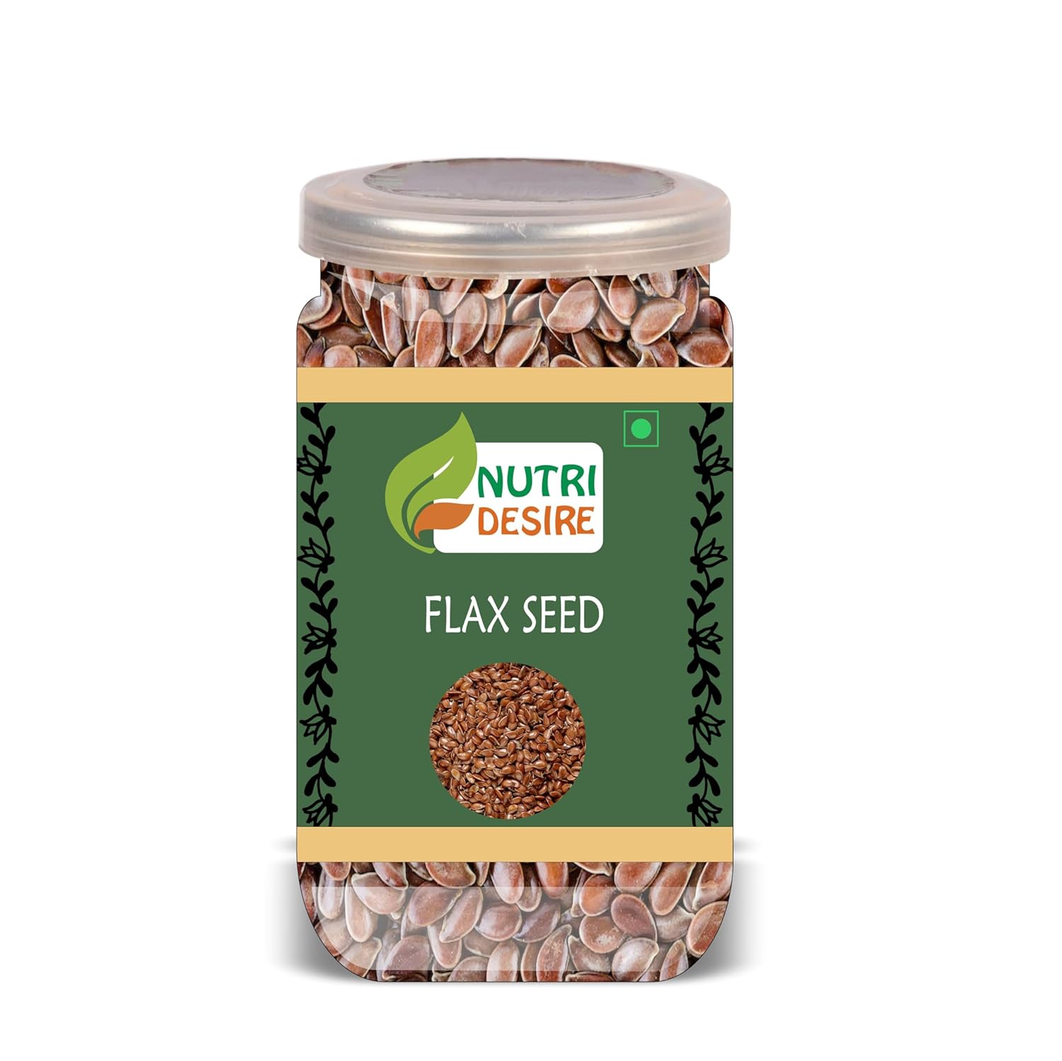 NUTRI DESIRE Flax Seed 500 Gram Airtight Container
