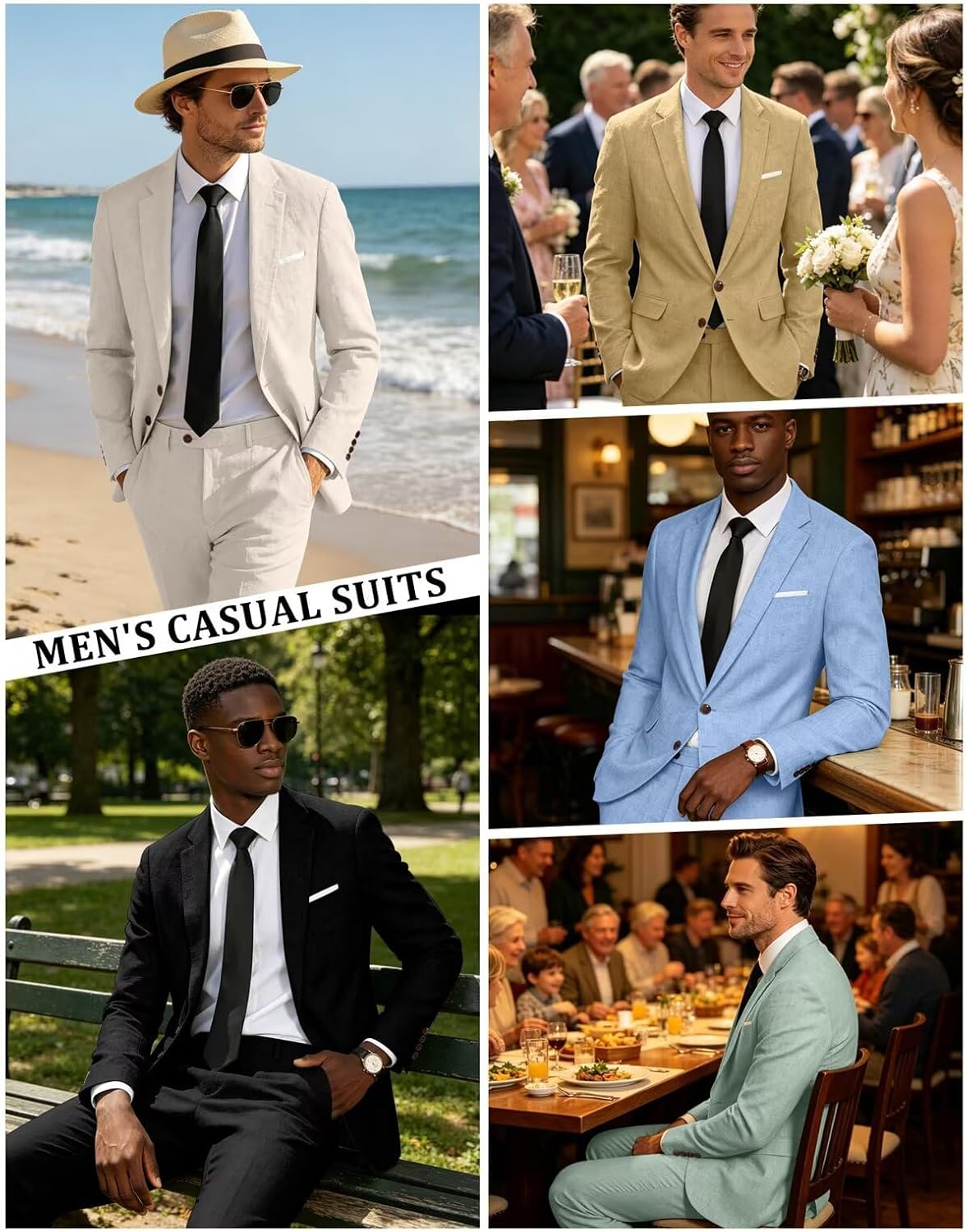 Linen 2 Piece Mens Suit Retro Linen Beach Suits Prom Men Jacket Blazer Pant