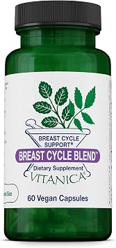 Vitanica Breast Cycle Blend - Breast Support Supplement with Chaste Tree Berry & Vitamin E - Cycle Support Supplement for Women - Female Dietary Supplement with Vitamin A - Vegan - 60 Capsules