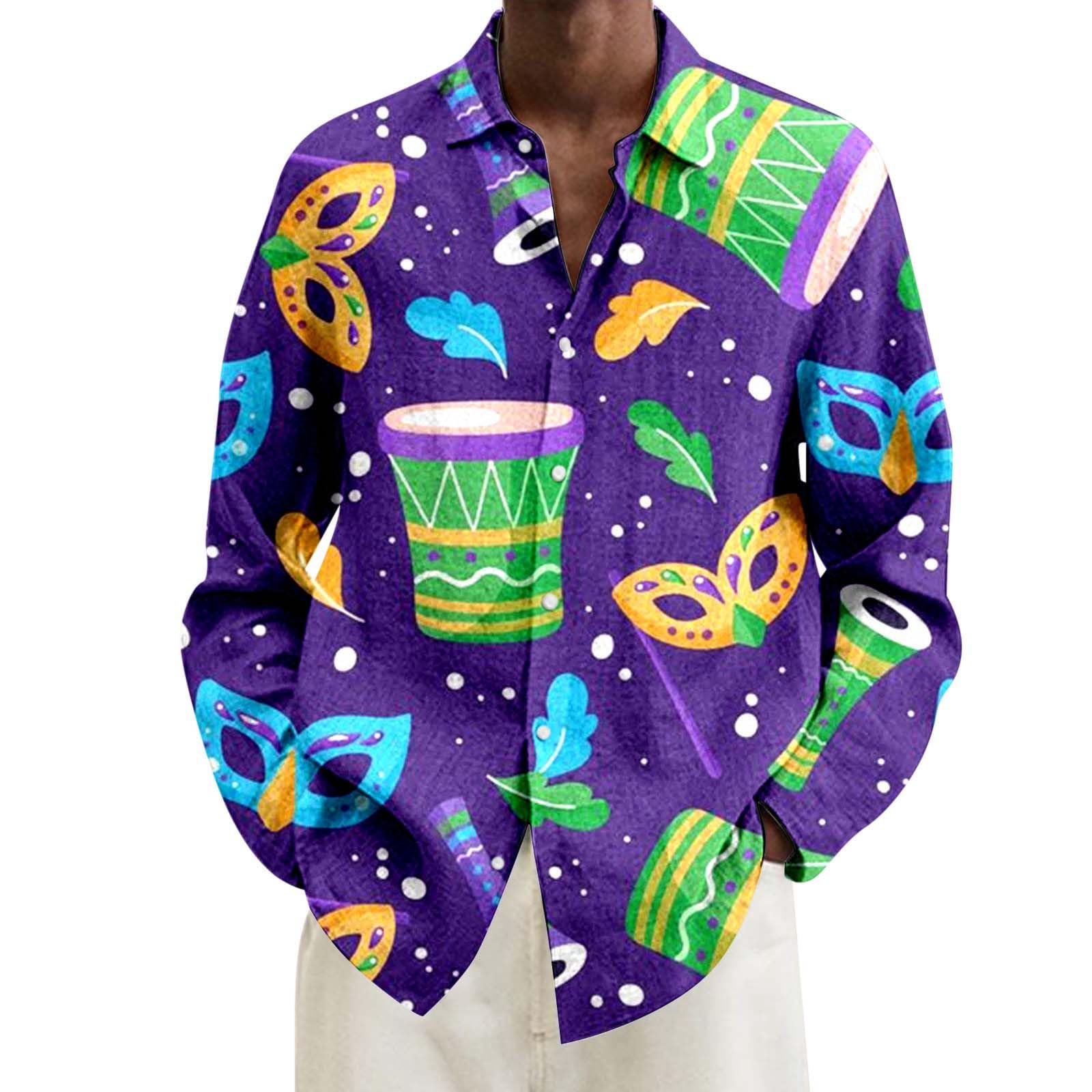 Men's Shirts T Men Mens Shiny Sequin Shirt Mardi Gras for Carnival Costume Long Sleeve Disco Outfits Funny Holiday Manches Longues Tee Adult Sparkly Blouse 80s Fancy Dress Top Ugly Tshirt 60s Costumes