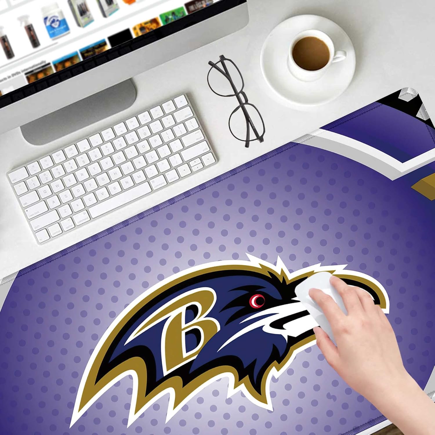 Large Mouse Pad Desk Mat for Home Office, Gaming Mousepad Extended Desk pad - Computer Keyboard Mouse Mat with Non-Slip Base and Stitched Edge Office Desk Organizers and Accessories - Image 7