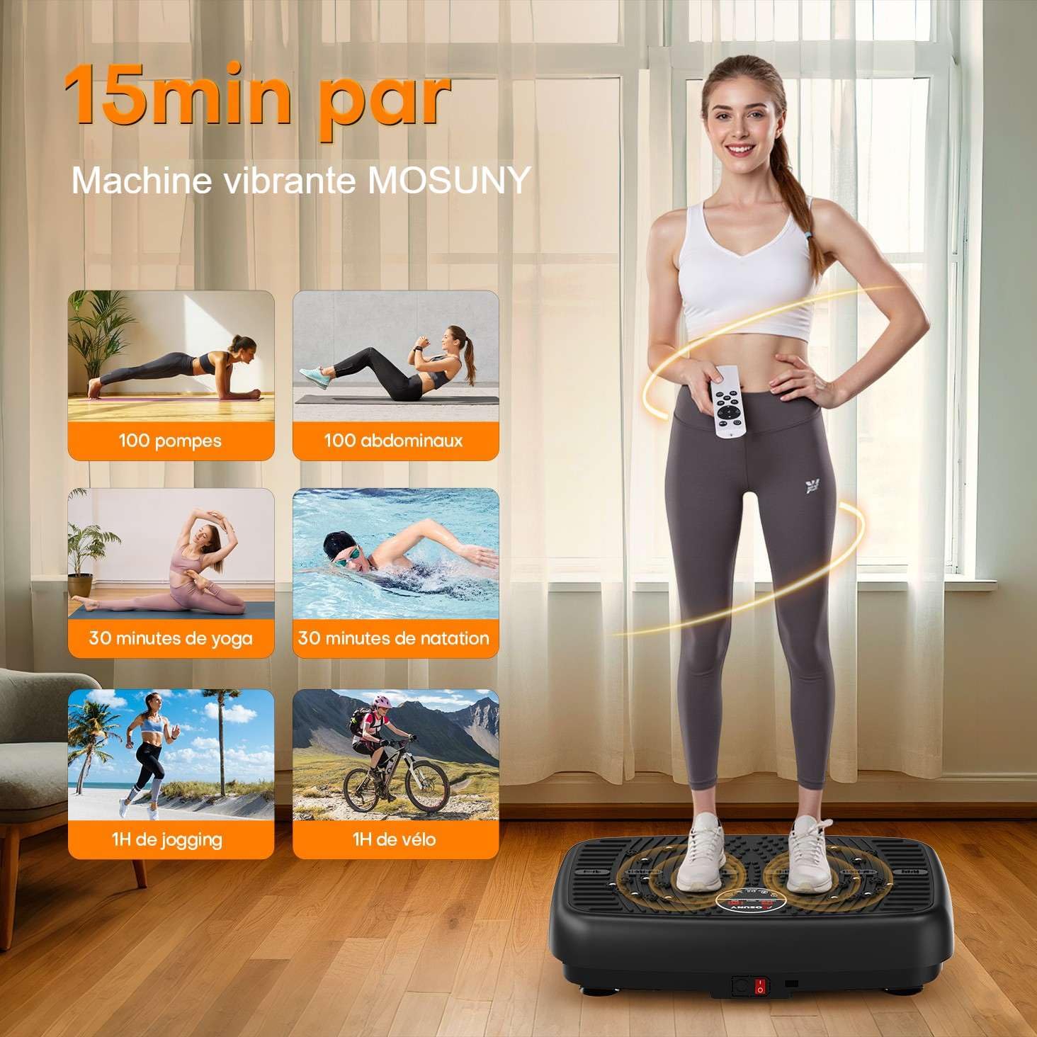 Plateforme Vibrante Perte de Poids, Plateforme Vibrante de Massage Lymphatique, Modèle 2026 Amélioré à Double Moteur Plaque Vibrante, Capacité de 204 kg, 1 à 120 Niveaux