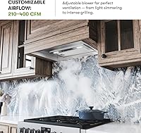 Vista 5 de Zephyr Campana extractora de 400 CFM de potencia de 3 velocidades con ventilador Tornado Mini Canopy inserto de ventilación con controles