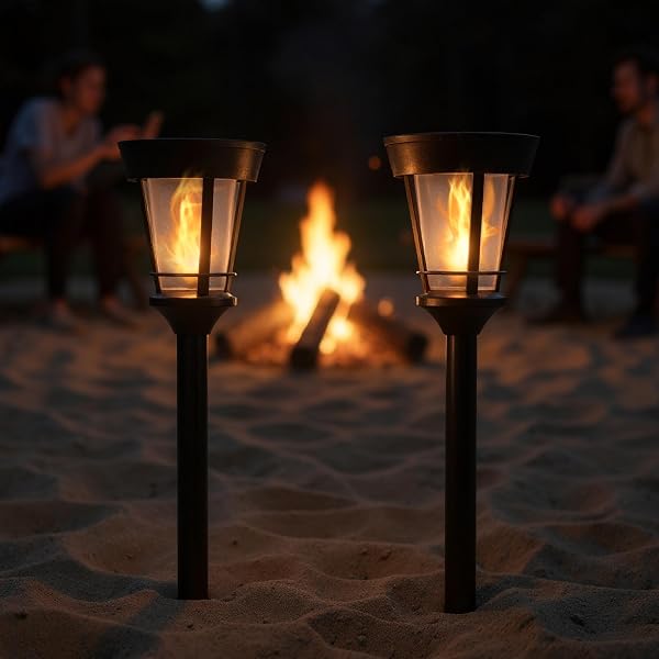 FoxFlame Solar Torch Lights