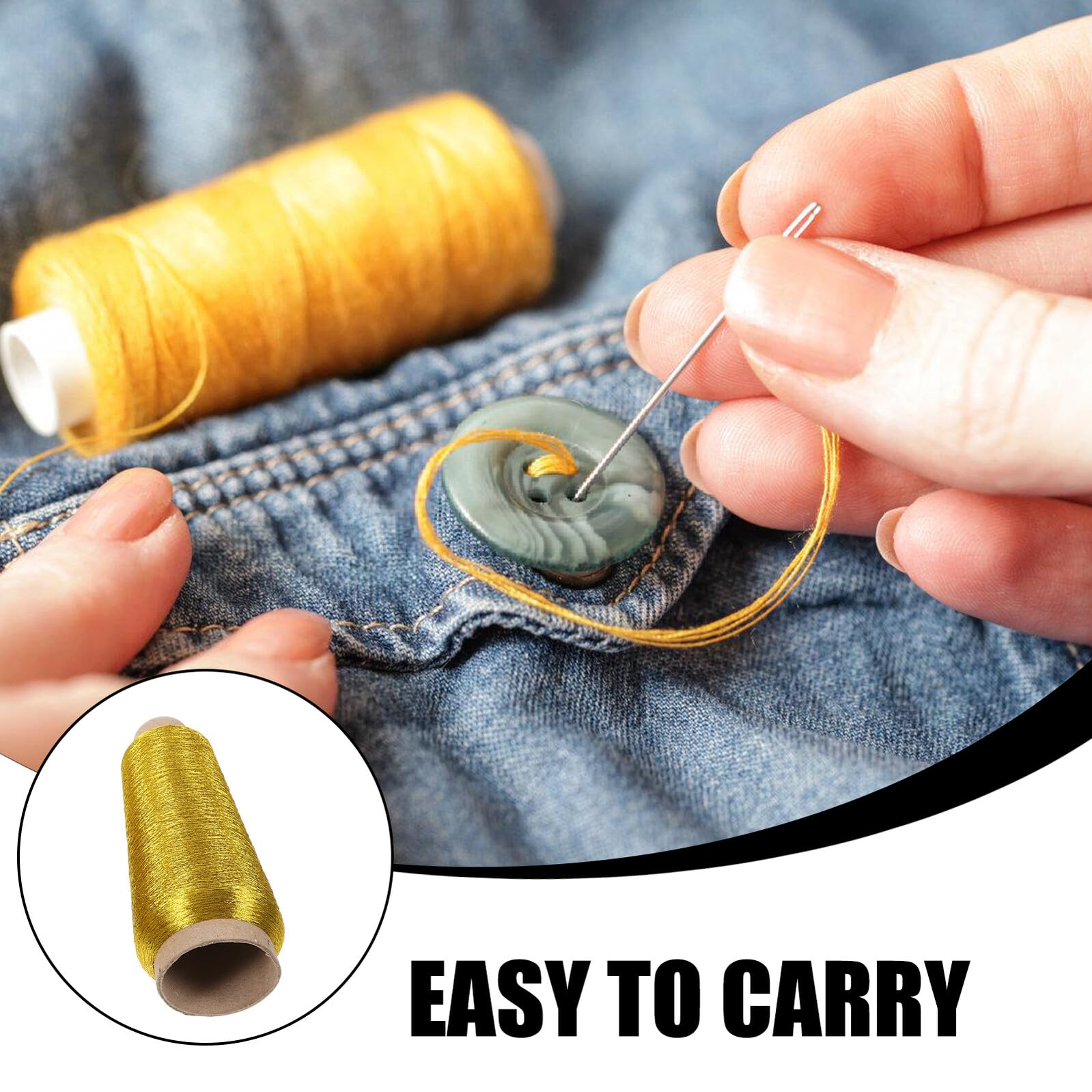 Housoutil Filo da Ricamo per Decorazioni D'interni e Principianti Dorato e Argentato 4 Pezzi di Filati Leggeri in Lana, Facile da Trasportare per Lavori Artigianali Diy