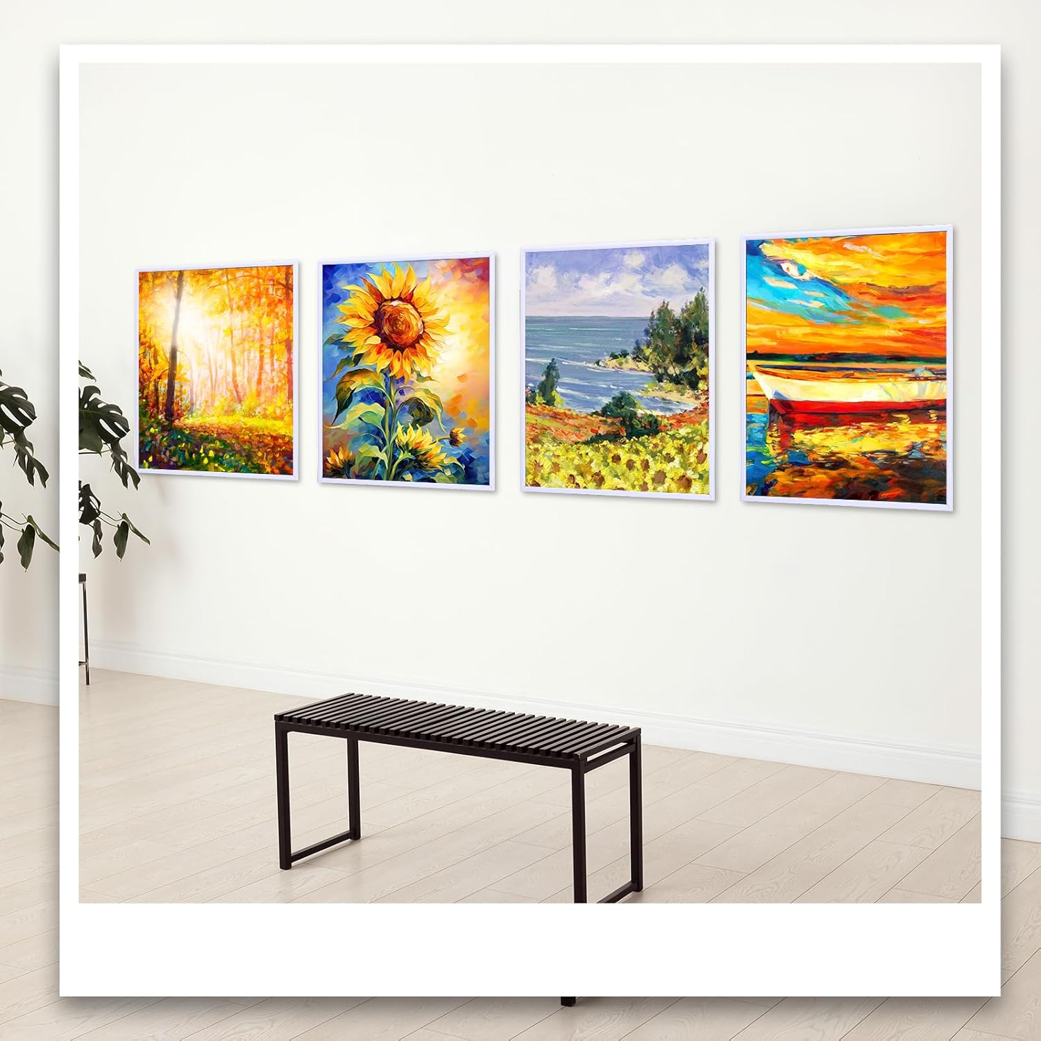 6 Pcs 16 x 20 Inches White Picture Frame PVC Poster Frames for Wall Mounting Wall Gallery Picture Display with Suspension Hook Large Photo Frame for Portraits, Artwork, Poster