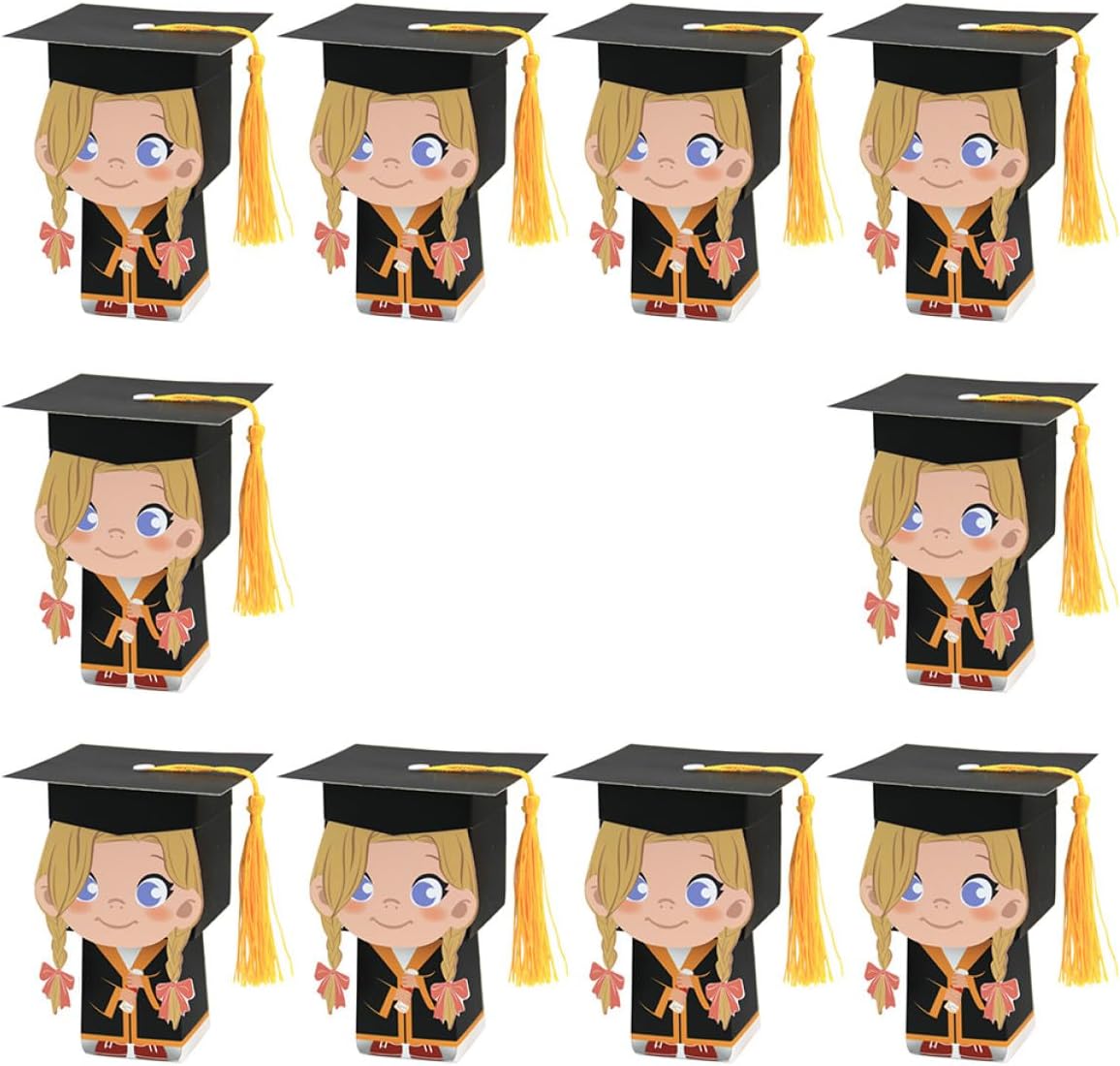 Abaodam 10pcs Graduation Candy Boxes Doctor Hat Design Paper Storage Boxes for Graduation Party Favor Packaging