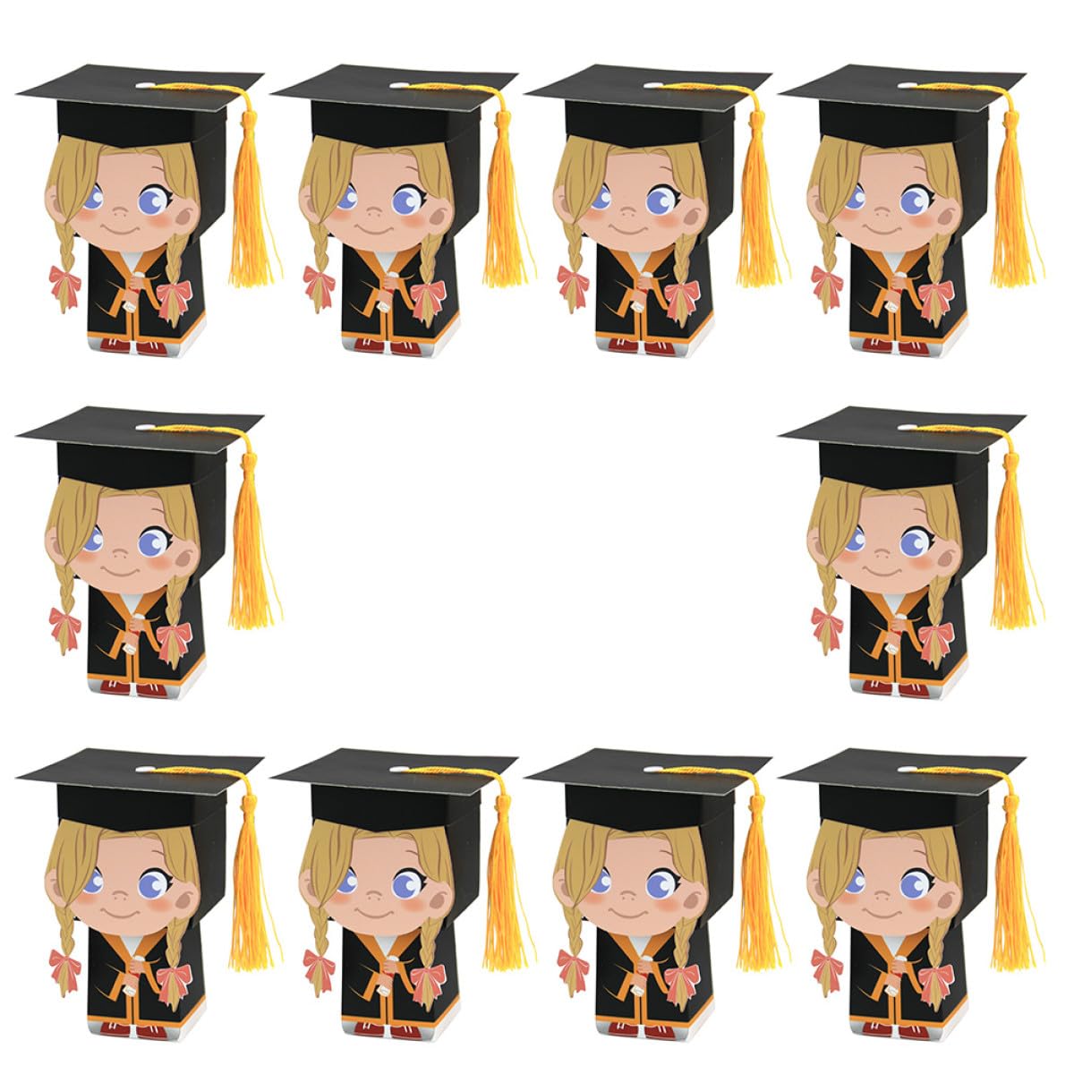 Abaodam 10pcs Graduation Candy Boxes Doctor Hat Design Paper Storage Boxes for Graduation Party Favor Packaging