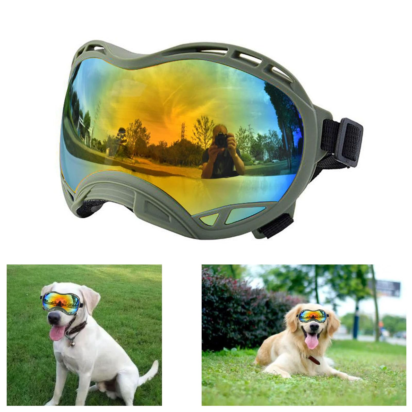 Lunettes de soleil pour chiens de grande race avec monture souple premium