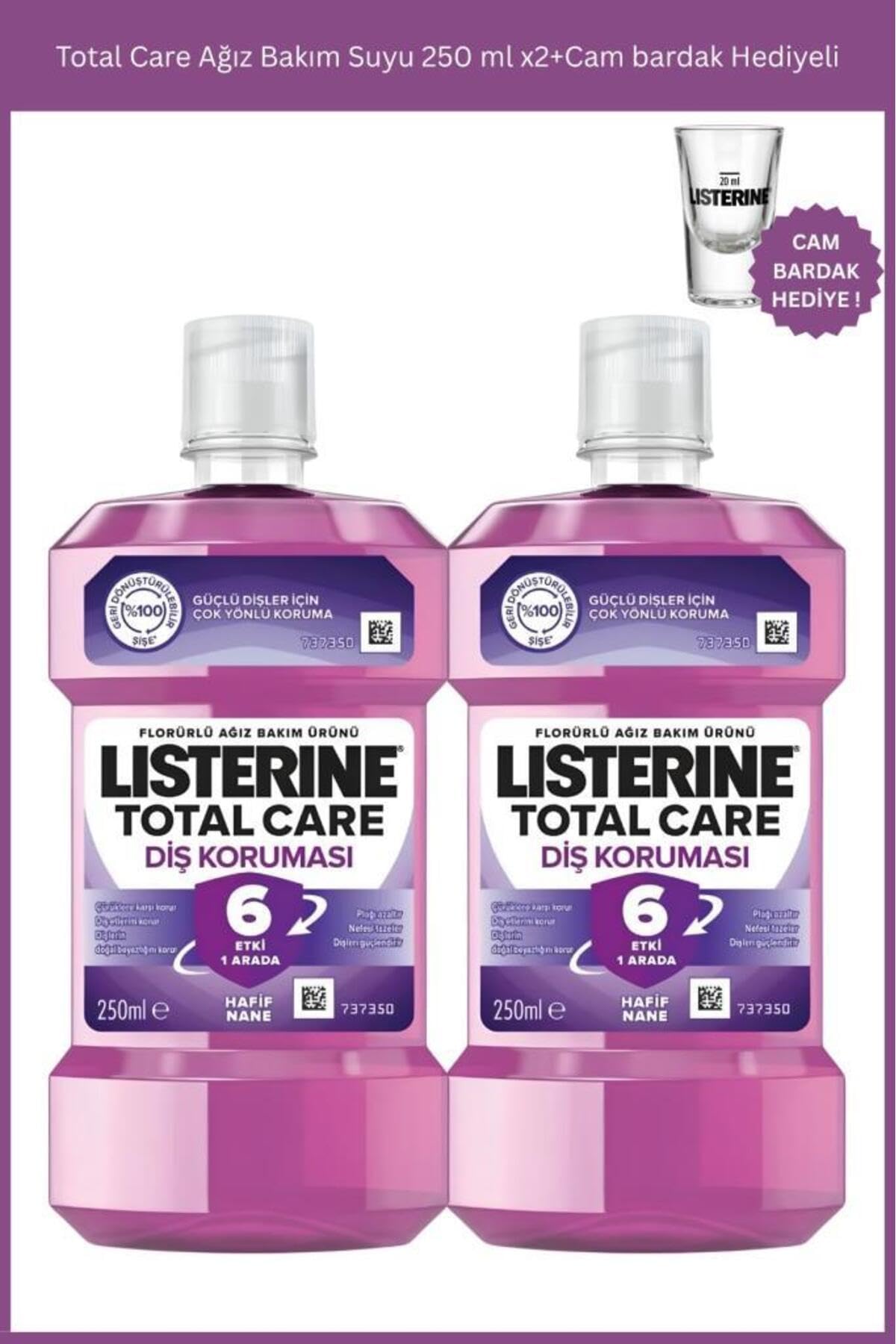 Listerine Total Care Ağız Bakım Suyu 250 Ml X2+Cam Bardak Hediyeli
