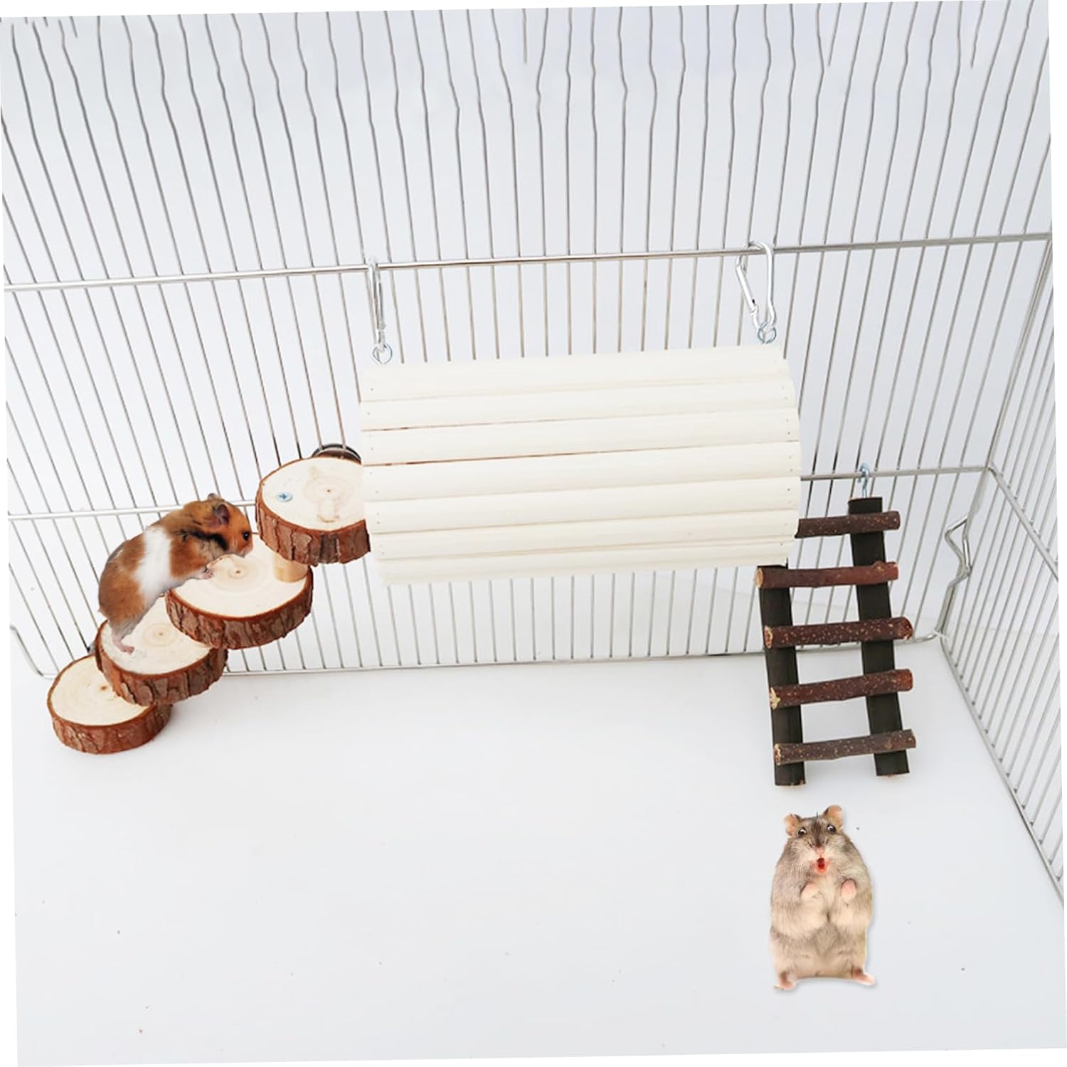 3pcs Wooden Hamster Maze Toys Ladder Tunnel Hideout Toy for Squirrel Chinchilla Guinea Pig