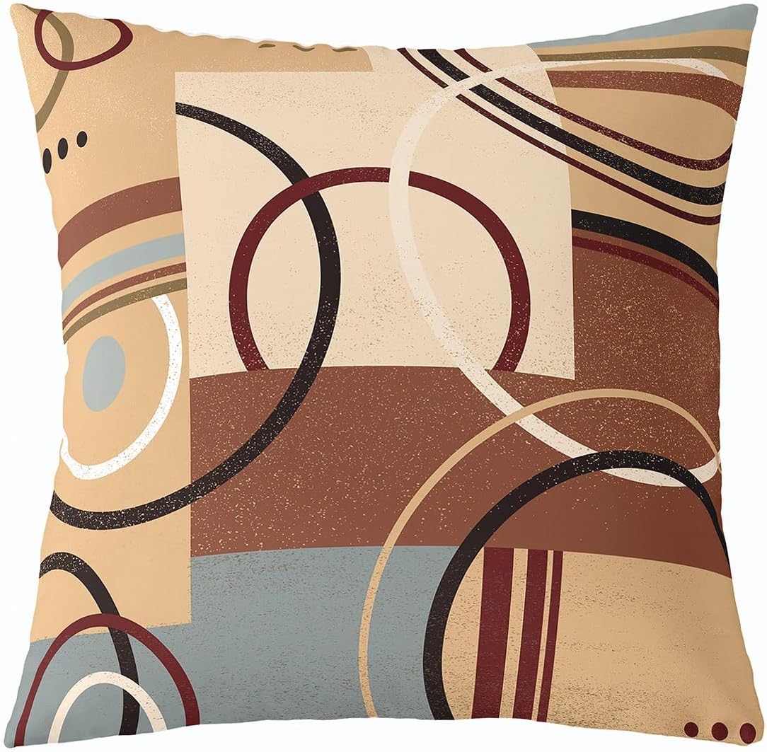 Feelyou Geometric Throw Pillow Covers 20"x20" Set of 4 Modern Decor Decorative Pillow Case Pillowcase for Sofa Modern Art Cushion Cover Luxury Orange Black Outdoor Pillows Covers