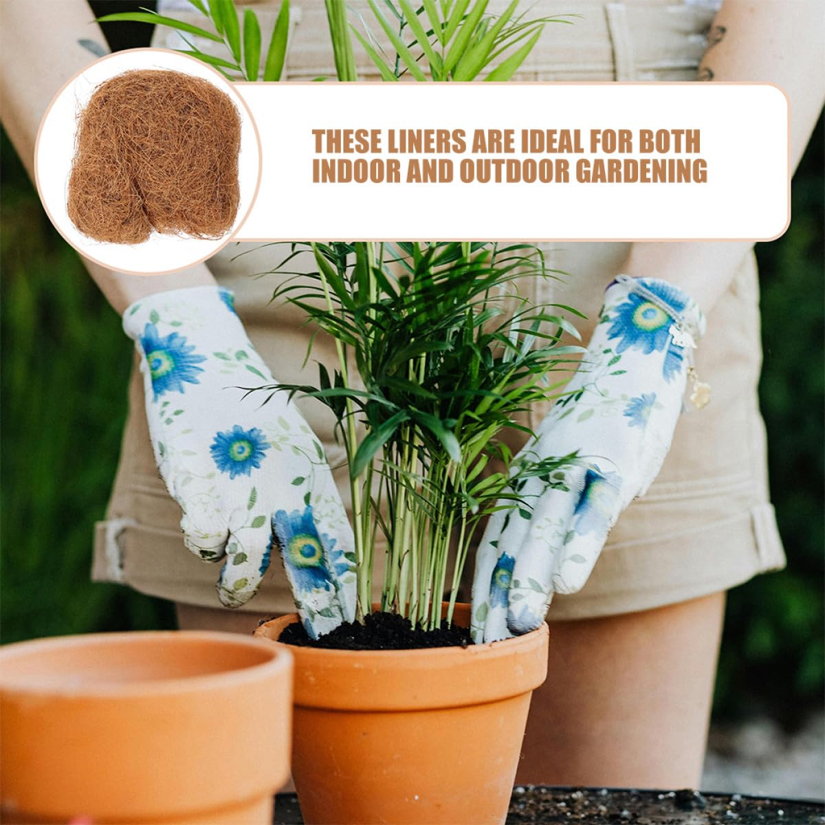 Fibra Natural para Macetas 3 Bolsas 300g 100g Cada Una Revestimiento Orgánico para Plantas y Hortalizas Alta Aireación y Retención de Humedad Cubierta Transpirable para