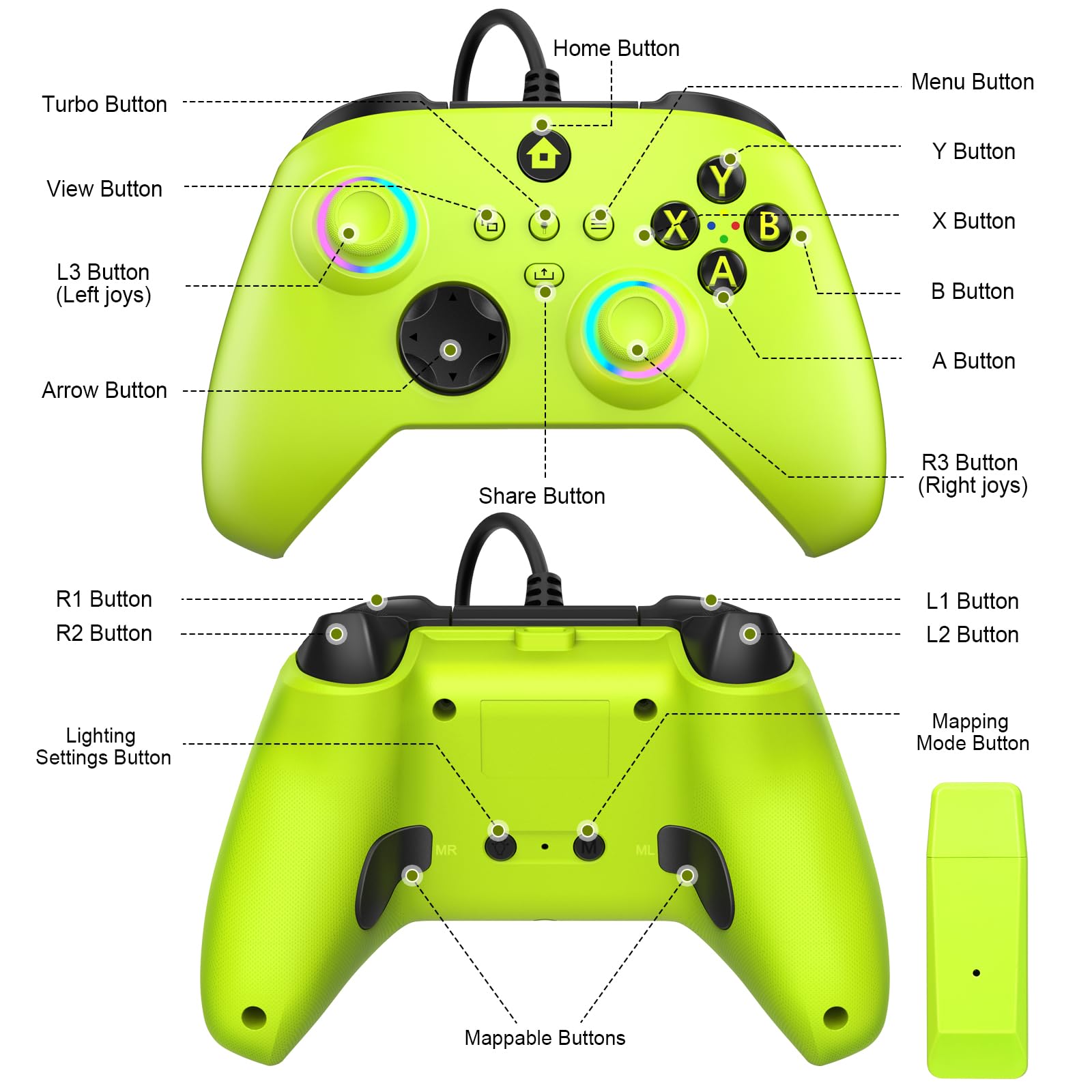 Photo 1 of W&O Wireless Controller for Xbox Series X/S, PC - Electric Volt