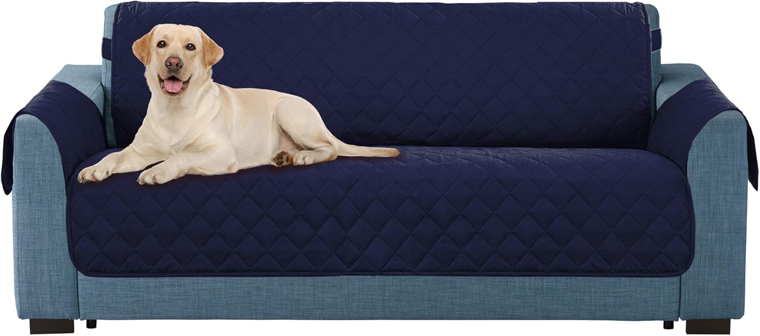 E-Living Store Z01685 Reversible Furniture Protector with 2 Inch Elastic Strap, Machine Washable, Perfect for Pet and Kids, Seat Width Up to 54", Loveseat, Chocolate