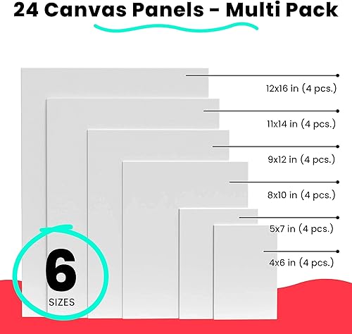 Miniatura 7 de 24 pinturas acrílicas + 24 paneles de lienzo, paquete de arte acrílico