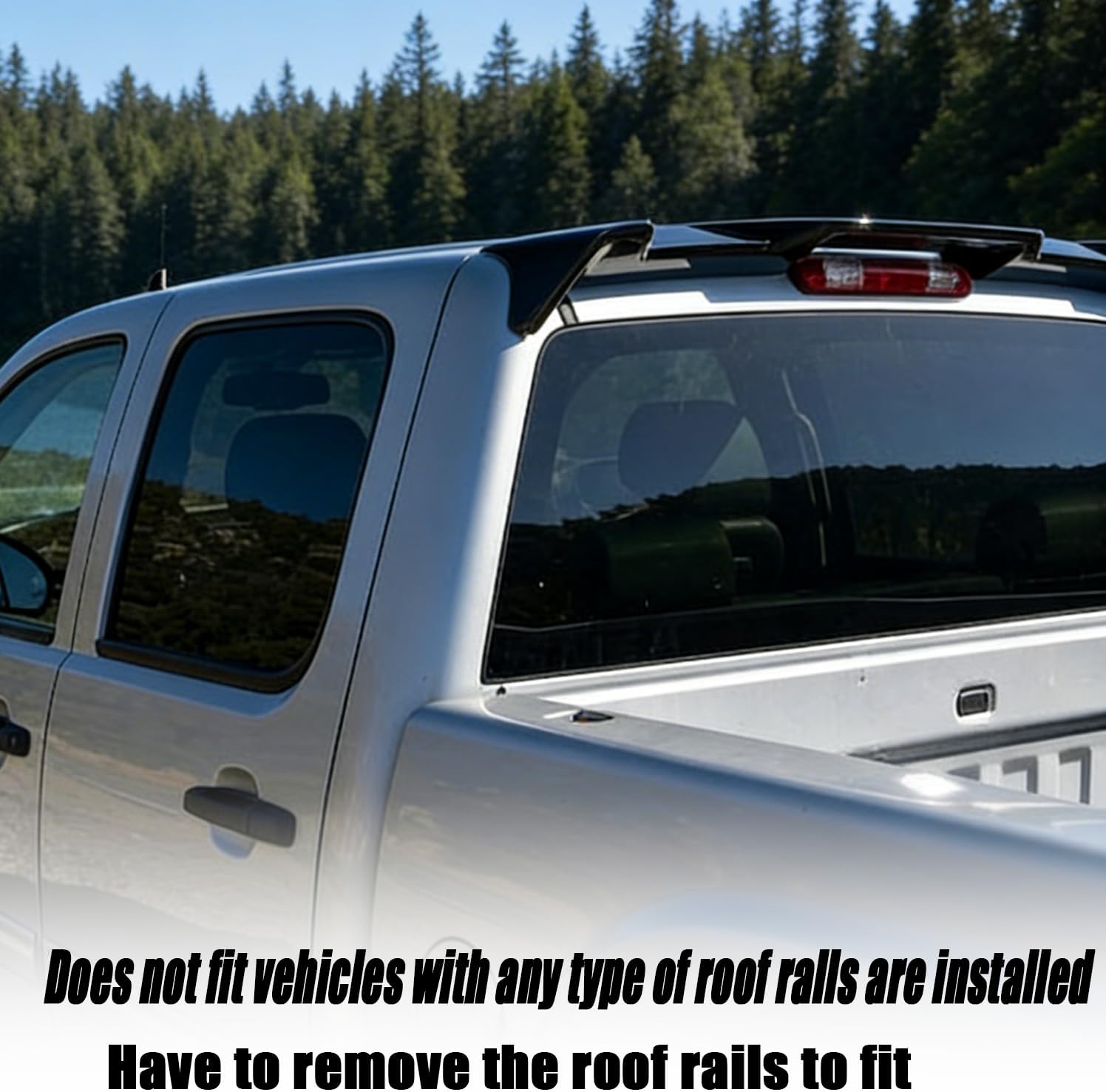STSEV01 Rear Spoiler Cab Roof Wing Fit for GMC Sierra 1500 Chevy Silverado 1500 2007-2013 Accessories Denali/SL/SLE/ SLE1/ SLE2/ SLT/Work Truck/Crew Cab, Gloss Black Top Wing Lip Exterior