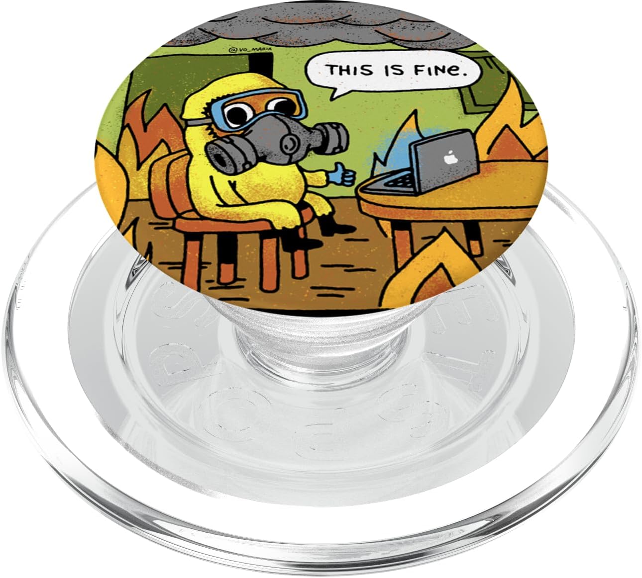 This is Fine Meme Stay Home Radioactive Gas Mask Virus Flu PopSockets Grip and Stand for Phones and Tablets PopSockets MagSafe PopGrip for iPhone