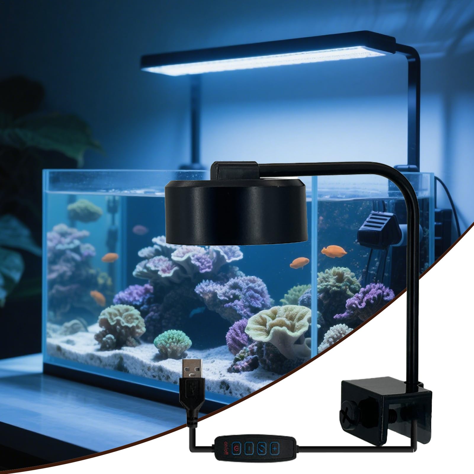 Amazon.co.jp: LEDアクアリウムライト、海水魚タンクランプ、スマート3 
