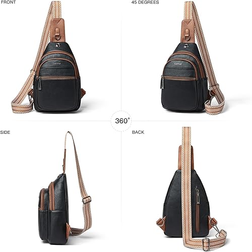 Miniatura 7 de Sling Bag For Women Faux Leather Small Casual Daypack Backpack Fanny Pack Crossbody Chest Bags Purse