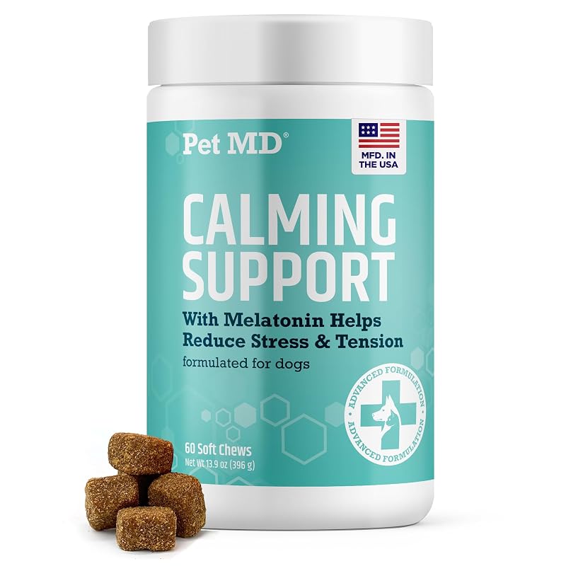 Suplemento para Cães Pet MD com Melatonina, Gengibre e Camomila – 60 unidades