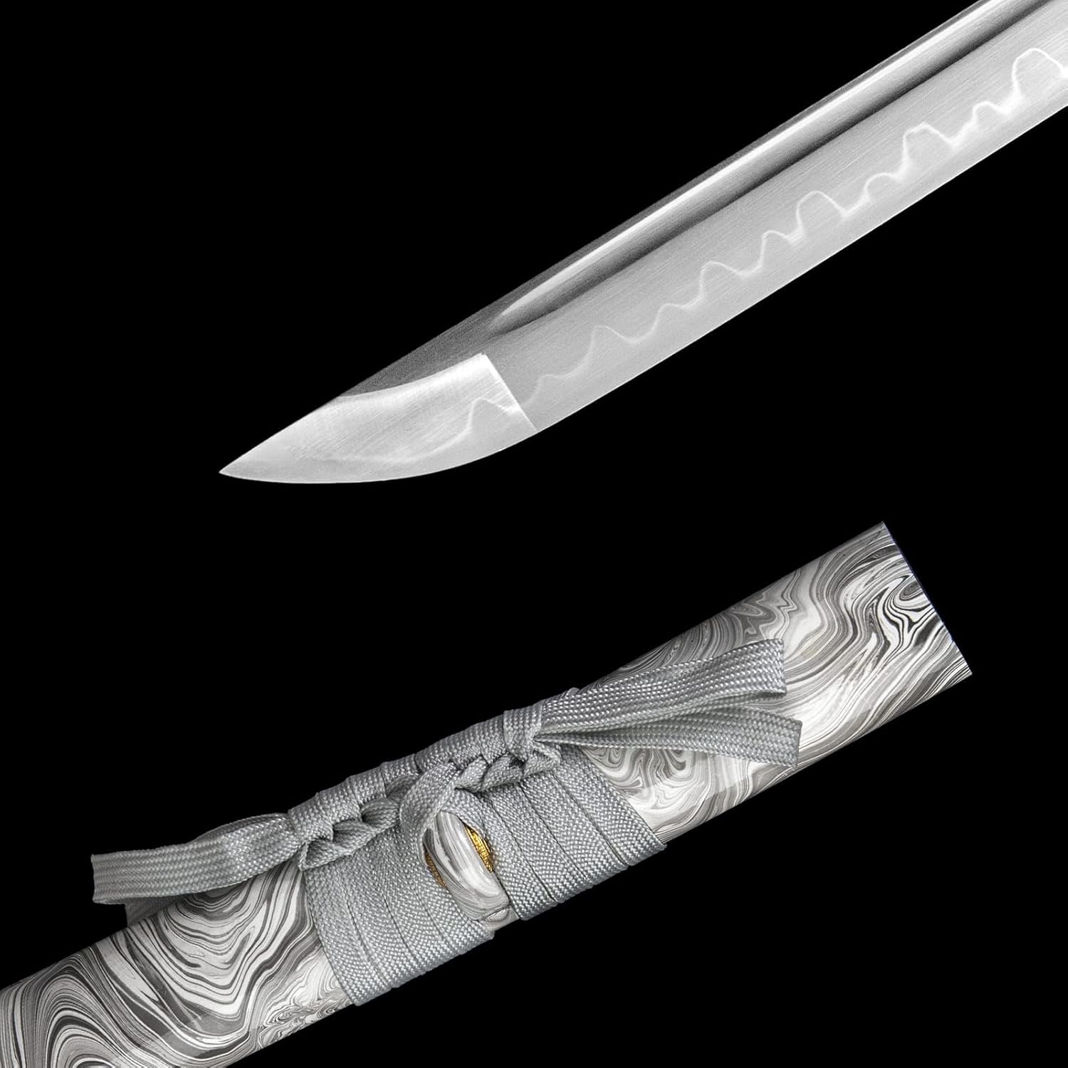 Real Samurai Sword Hand Forged with T10 Steel Clay Tempered, Full Tang Katana Sword Sharp, 41-Inch