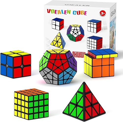 Miniatura 13 de Vdealen Paquete de 11 cubos de velocidad de rompecabezas, paquete de bola antiestrés de 2 x 2, 3 x 3, 4 x 4, pirámide, dodecaedro, serpiente, cubo