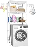 Ulif U8 Laundry Room Storage Organizer, Over the Washer and Dryer Storage Shelves for Laundry Organization, 35" W x 17.3" D x 76.2" H, Suit Washing Machine Width Within 32.6", Hold 304 lb, Black