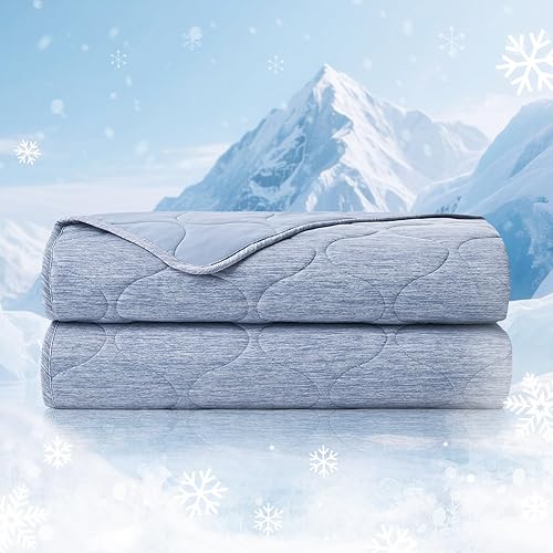 Cozy Bliss Cooling Dual-Sided Blanket for Hot Sleepers, Q-Max>0.46 Lightweight S