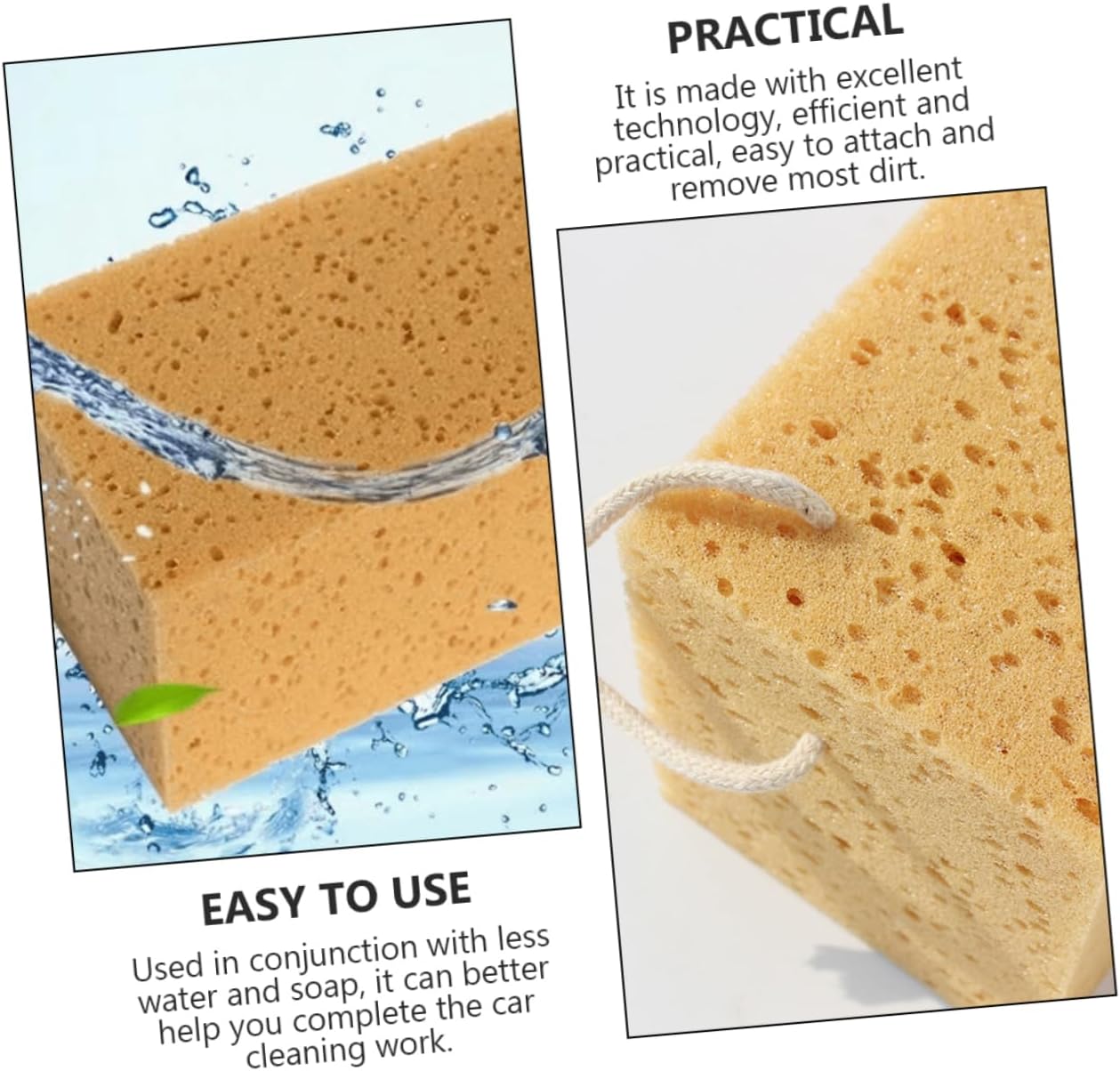 4pcs Car Cleaning Sponge Set Absorbent Coral Foam for Auto Detailing and Waxing Sturdy Honeycomb Design for Effective Washing and Scratch-Free Finish
