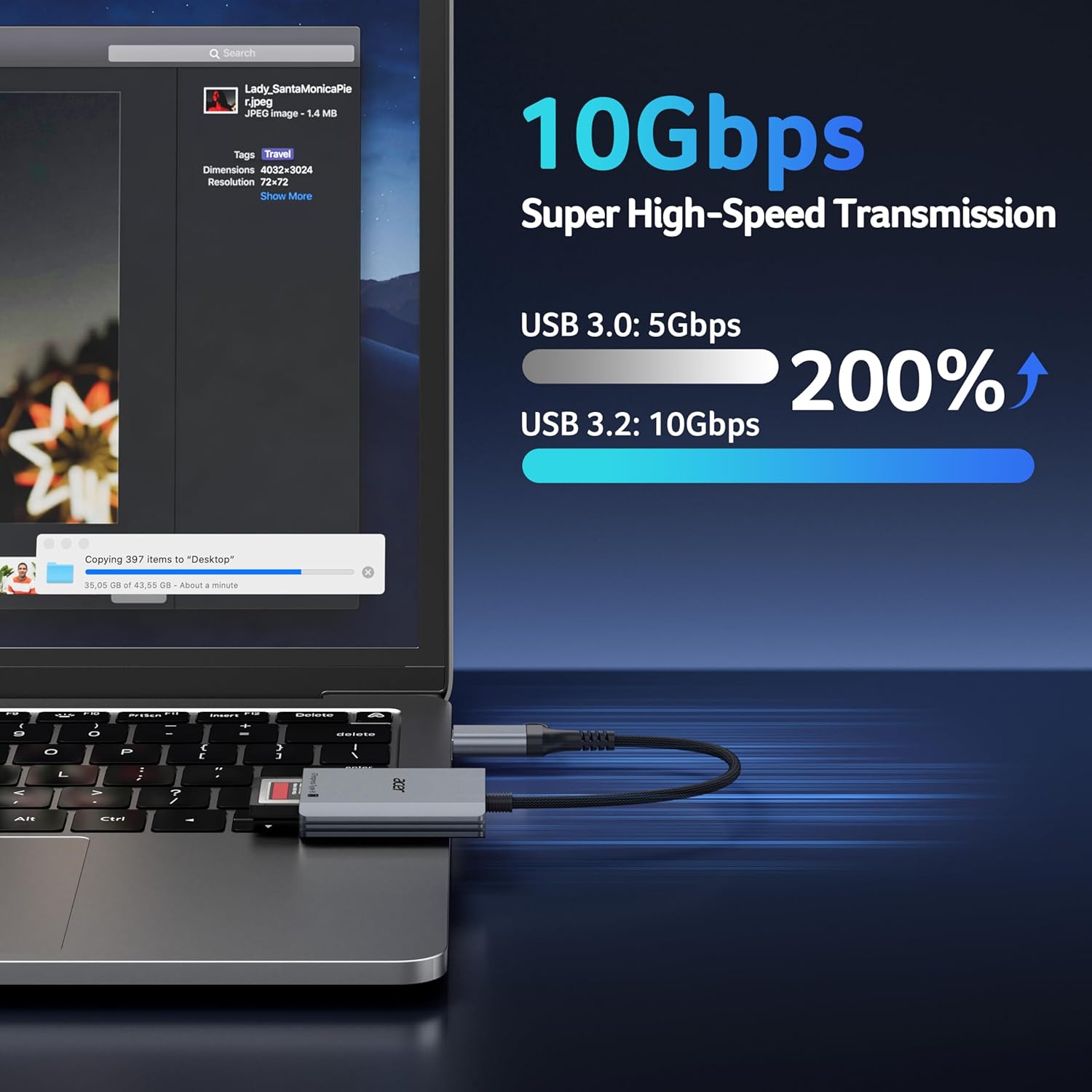 Acer CFexpress Type B Card Reader Bundle with USB C to HDMI Adapter