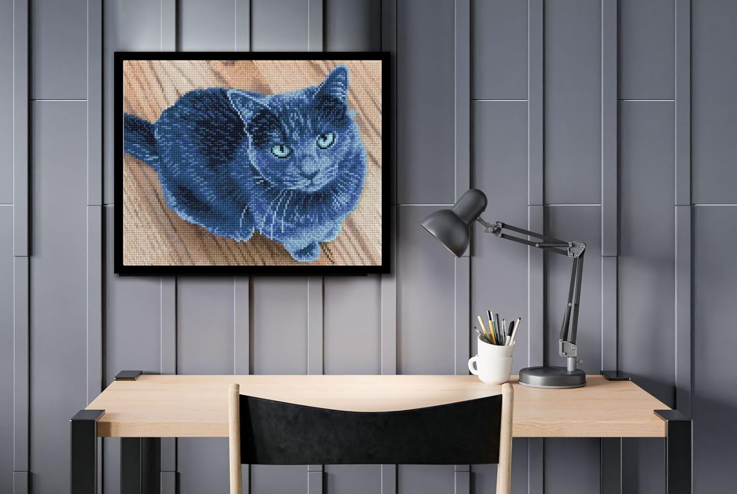 DIAMOND DOTZ Velvet - Pre-Framed Kit Cat Diamond Painting Kits for Adults - Diamond Art Kits a Relaxing Creative Craft Kit with Dotz Gems 14.7"x11.8"