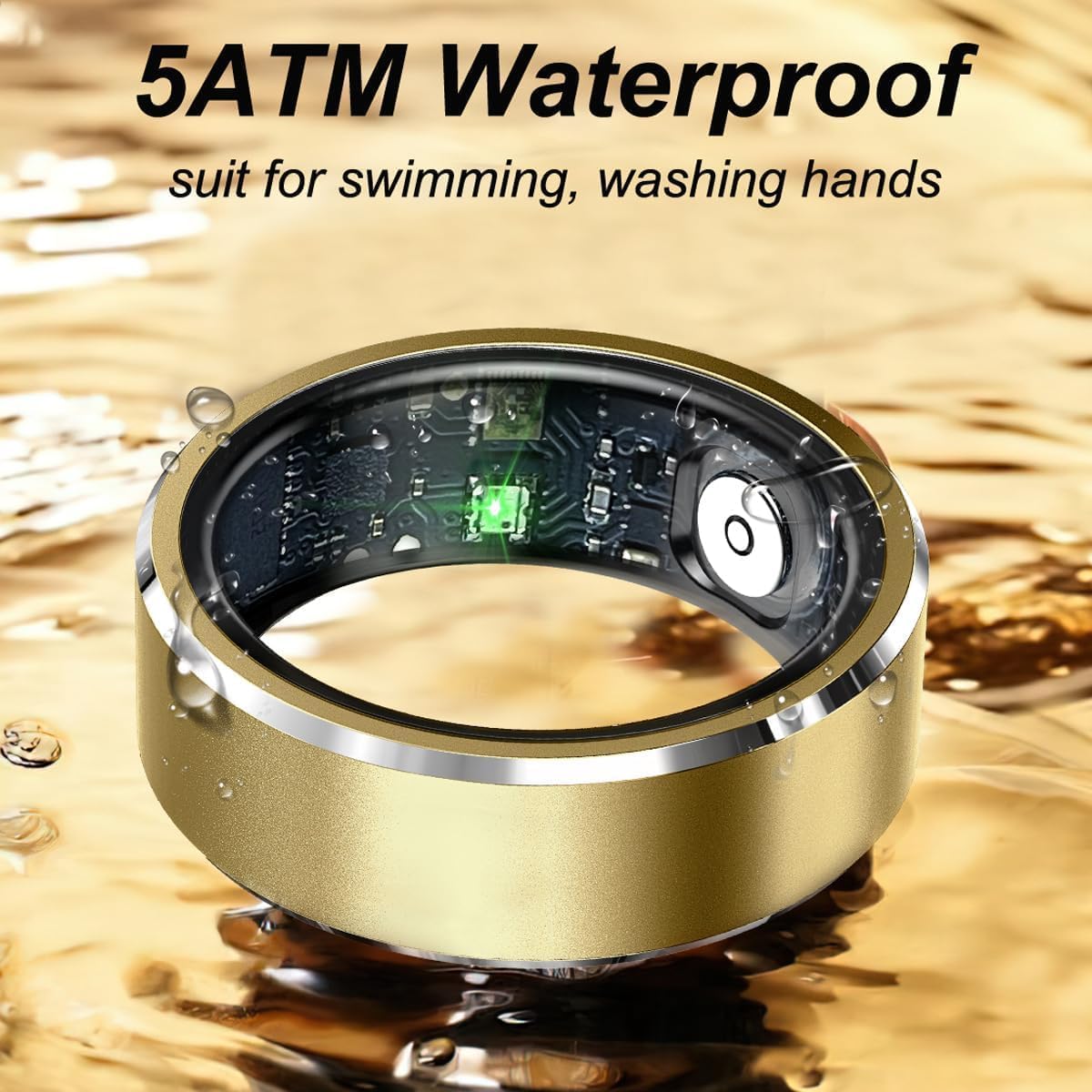 Smart Ring Fitness Tracker Cardiofrequenzimetro Sleep Tracker Controllo TikTok Anelli Fitness Pressione Sanguigna Ossigeno nel sangue Pedometro Contapassi Salute Smart Ring per donne e uomini con