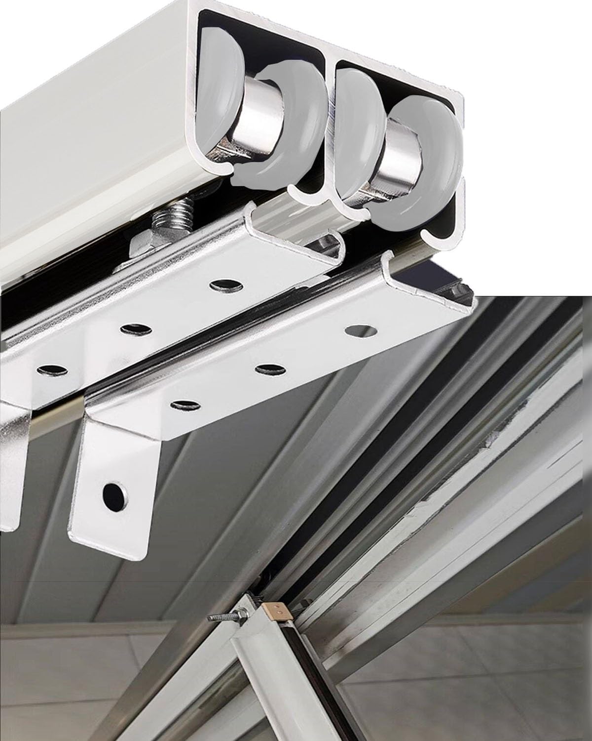 Kit quincaillerie pour porte coulissante en bois ajustable