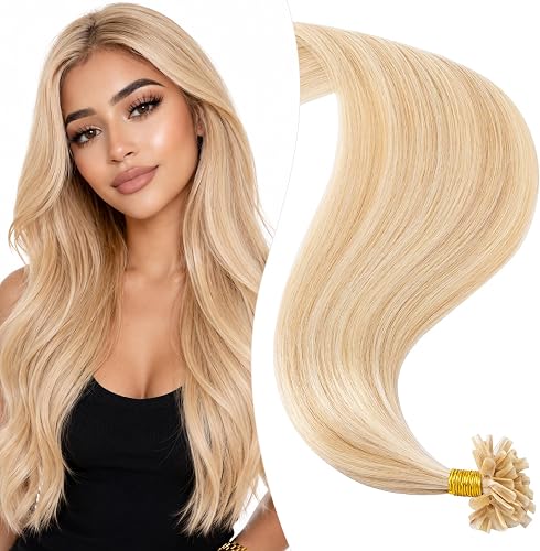 Elailite Extension Cheveux Naturel Keratine 1g #18+613 SABLE BLOND MECHE BLOND C